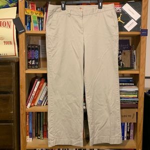 L.L. BEAN-women’s beige flat straight leg chino/khaki pants
